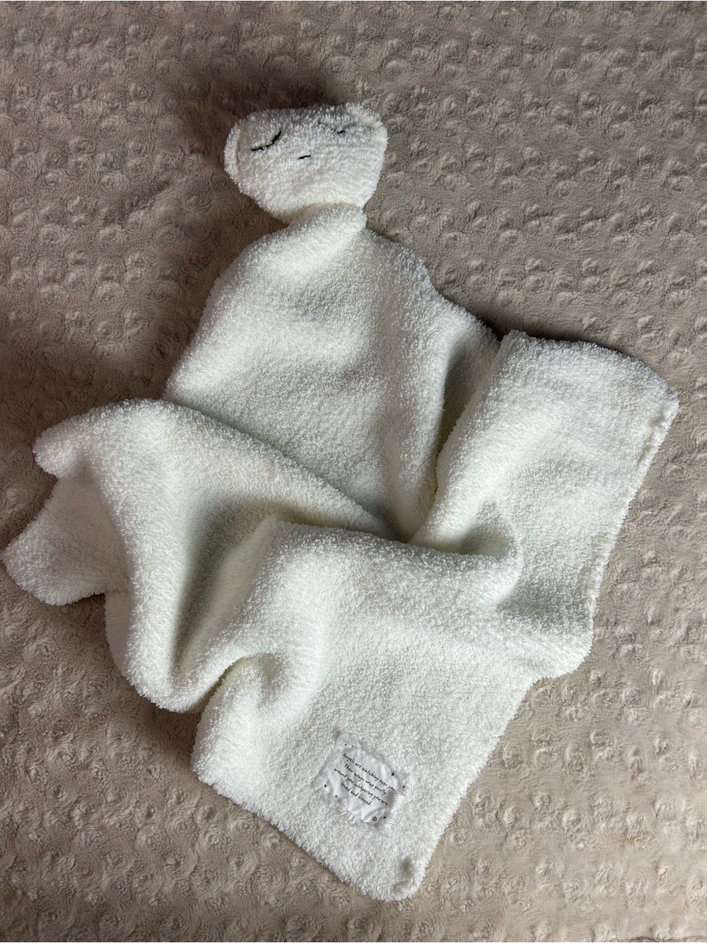 Sugarboo & Co White Bear Lovey Security Blanket Angels are Watching Over You